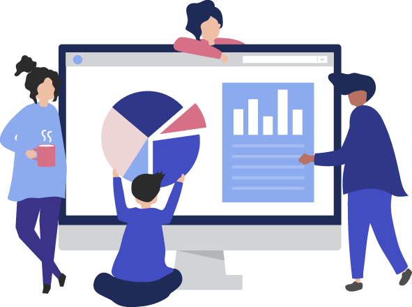 Illustration of investment growth with protective rails